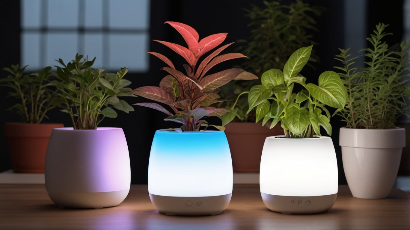 Smart Plant LED Pots with Growth Visualizer