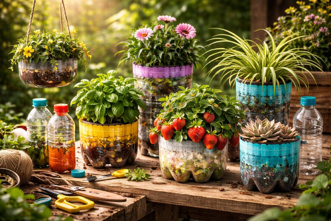 Upcycling Plastic Bottles into Functional Plant Pots