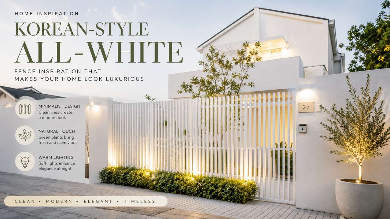 Korean-Style All-White Fence Inspiration That Makes Your Home Look Luxurious